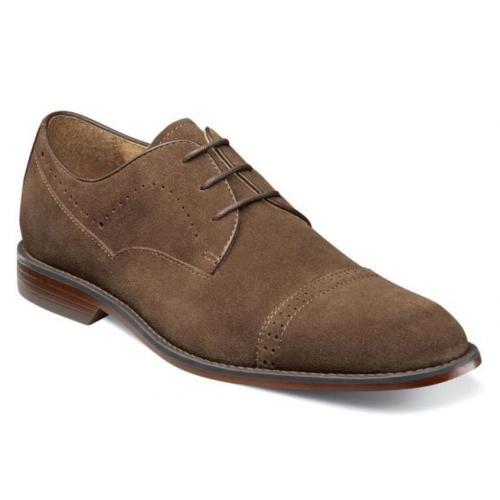 Stacy Adams "Winslow" Tobacco Genuine Suede Leather Cap Toe Oxford 25311-415.